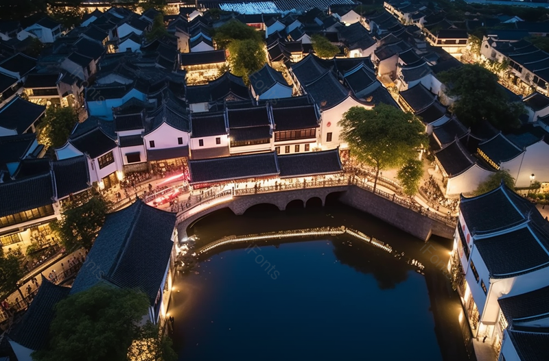 江南水乡苏州同里古镇航拍,高清,摄影图,摄影图片,图片大全,摄影图免费下载